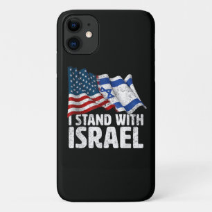Capa Para iPhone 11 Eu Apoio Israel EUA Bandeira Americana