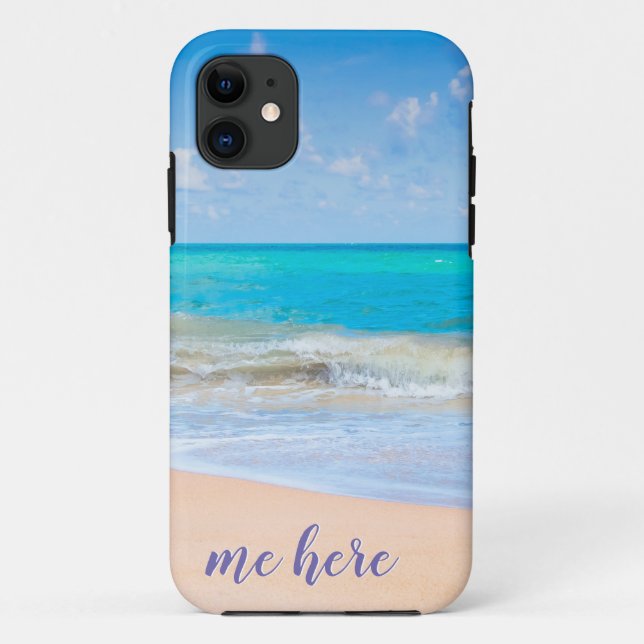 Capa Para iPhone 11 Eu aqui na praia (Verso)