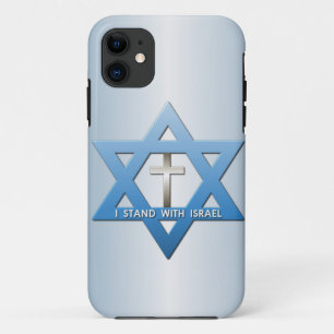 Capa Para iPhone 11 Eu estou com a estrela de David transversal crist