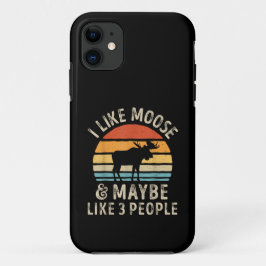Capa Para iPhone 11 Eu Gosto de Alces E Talvez Goste de 3 Pessoas Cerv