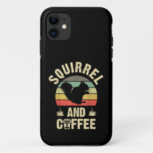 Capa Para iPhone 11 Eu gosto de Esquilo & Café Tema de animal de estim