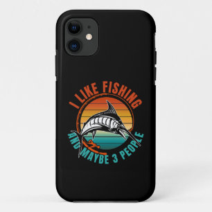 Capa Para iPhone 11 eu gosto de pescar e talvez três pessoas vintage