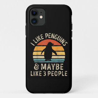 Capa Para iPhone 11 Eu gosto de pinguins e talvez três Pessoas de Ping