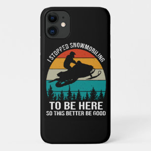 Capa Para iPhone 11 Eu Parei de Pilotar Moto de Neve Para Estar Aqui