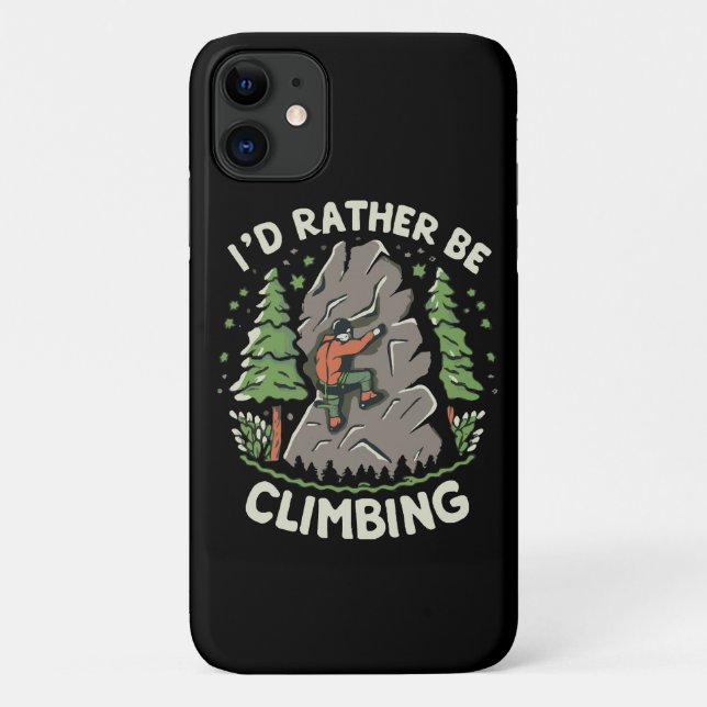 Capa Para iPhone 11 Eu Preferiria Estar Escalando (Verso)