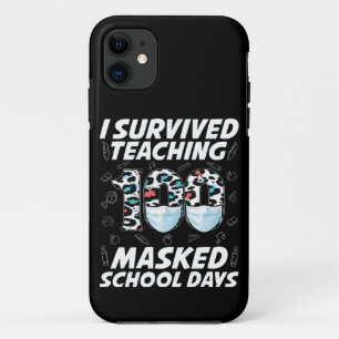 Capa Para iPhone 11 Eu Sobrevivi Ao Ensino 100 Dias Escolares Mascarad