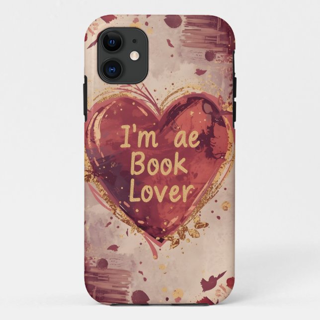 Capa Para iPhone 11 Eu sou o Book Lover Heart-Shaped Mobile Case (Verso)