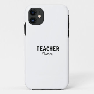 Capa Para iPhone 11 Eu sou professor escola Faculdadeadicione seu nome
