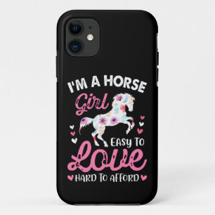 Capa Para iPhone 11 Eu sou uma garota de cavalos fácil de amar Duro a
