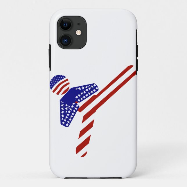 Capa Para iPhone 11 EUA - Artes Marciais Patrióticas TAEKWONDO (Verso)