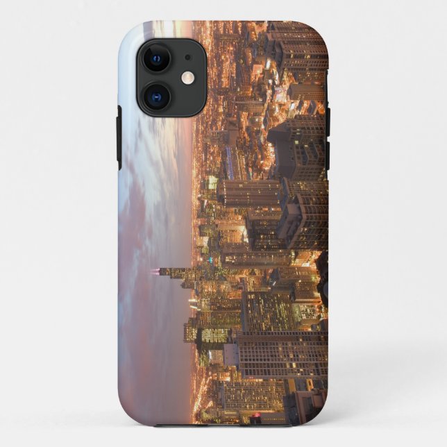Capa Para iPhone 11 EUA, Illinois, Chicago: Vista da Noite do Loop (Verso)