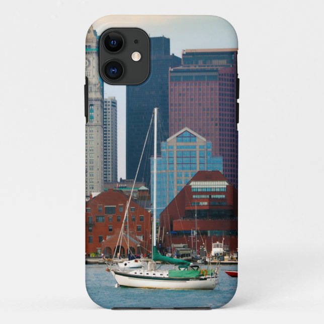 Capa Para iPhone 11 EUA, Massachusetts. Linha Skyline da Fronteira de  (Verso)