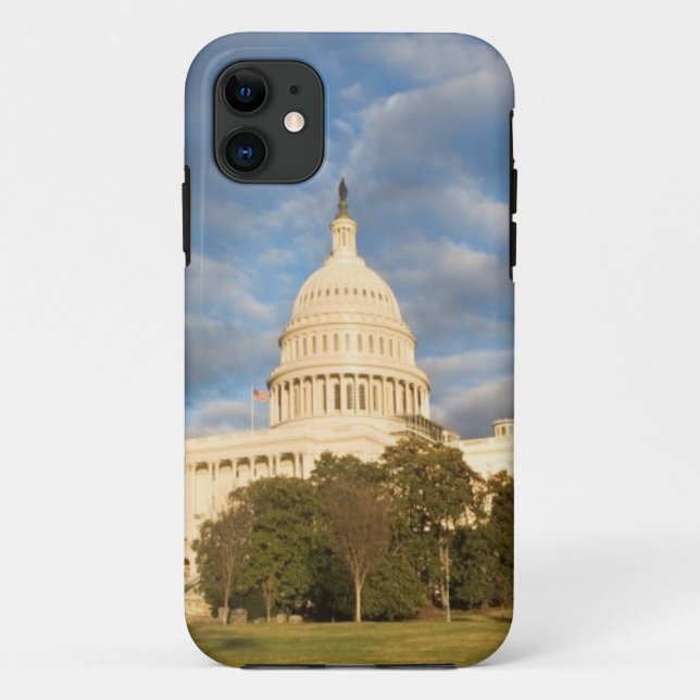 Capa Para iPhone 11 EUA, Washington DC, construção do Capitólio (Verso)