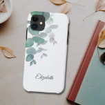 Capa Para iPhone 11 Eucalyptus Greenery Name Personalizado<br><div class="desc">Esta elegante capas de iphone de estojo é decorada com folhas de eucalipto aquoso em tons macios de verde sobre fundo branco. Personalize-o com seu nome ou monograma. Para editar ainda mais, use a Ferramenta Design para alterar a fonte, o tamanho da fonte ou a cor. Porque nós criamos a...</div>