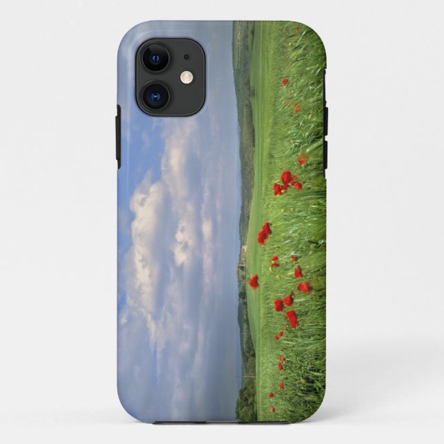 Capa Para iPhone 11 Europa, Toscana, Poggiolo. Papoilas vermelhas (Verso)