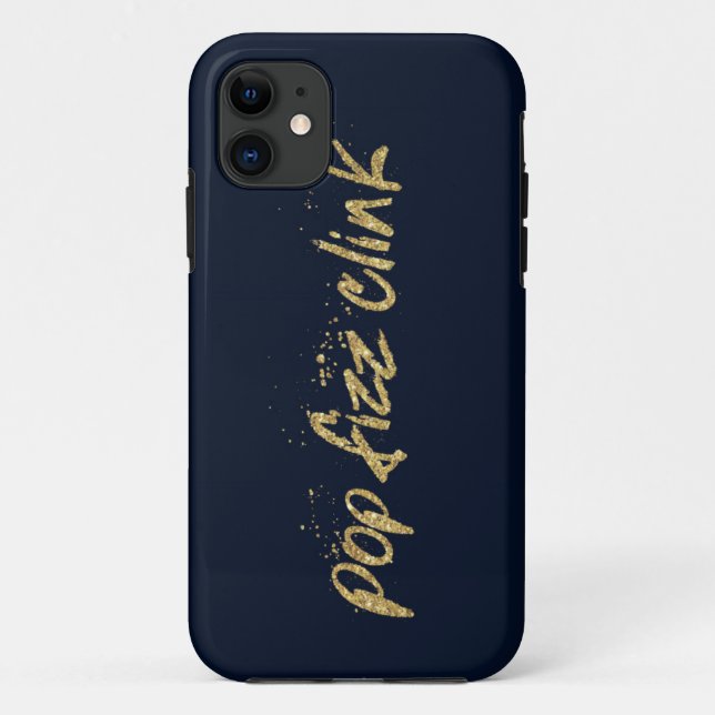 Capa Para iPhone 11 Exemplo do ano novo do Clink do Fizz do pop (Verso)