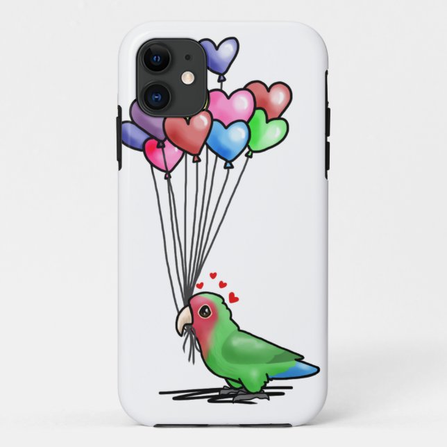 Capa Para iPhone 11 Exemplo do Lovebird no BRANCO (Verso)