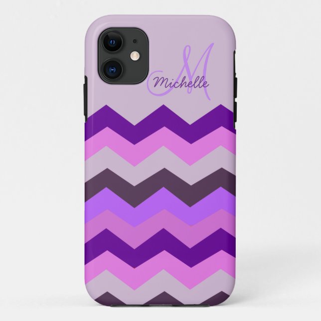 Capa Para iPhone 11 Explosão personalizada do roxo de Chevron (Verso)