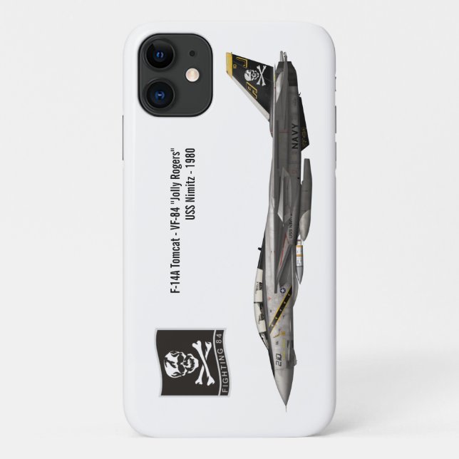 Capa Para iPhone 11 F-14 Tomcat VF-84 Jolly Rogers  (Verso)