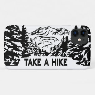 Capa Para iPhone 11 Faça uma citação de Hike, paisagem monocromática d