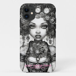 CAPA PARA iPhone 11 FAIRY BEAUTY BLACK BRANCO ARTE DIGITAL
