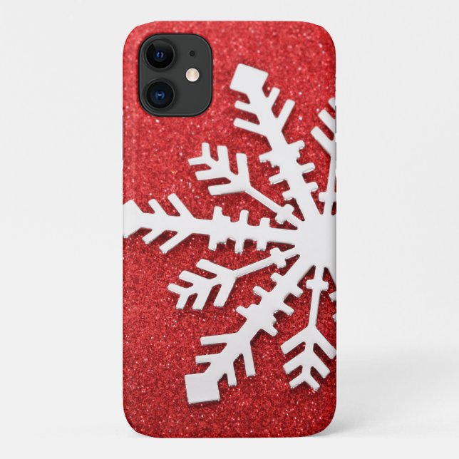 Capa Para iPhone 11 Faíscas do Natal Vermelho (Verso)