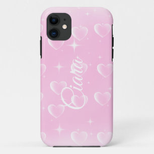 Capa Para iPhone 11 Faíscas E Corações De Blush Rosa