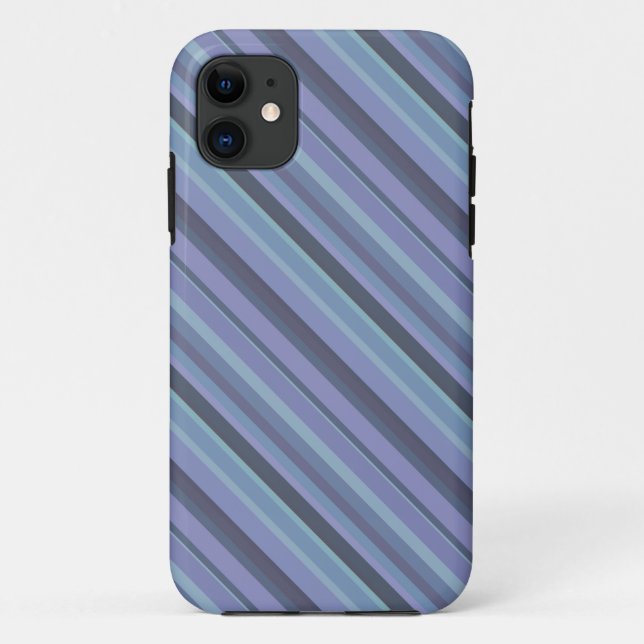 Capa Para iPhone 11 Faixa diagonal da cinza azul (Verso)