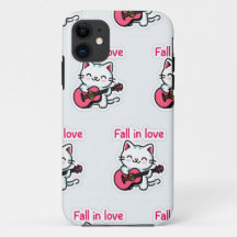 "Fall in Love Gatinho Sticker"