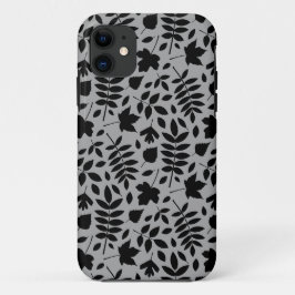 Capa Para iPhone 11 Fallen deixa preto padrão na Cinza