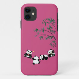 Capa Para iPhone 11 Família Panda Cuja Bamboo | Panda Adorável