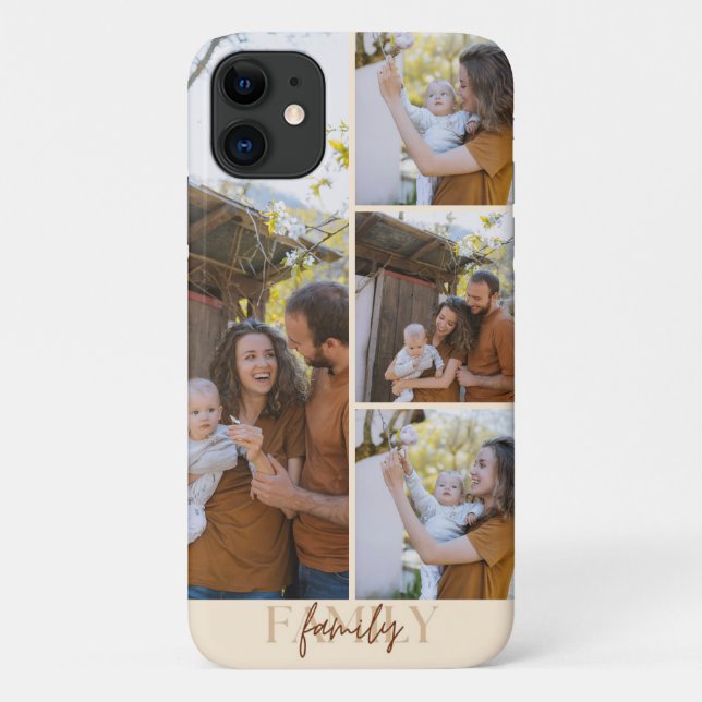 Capa Para iPhone 11 Family Collage Custom Photo Phone Case (Verso)