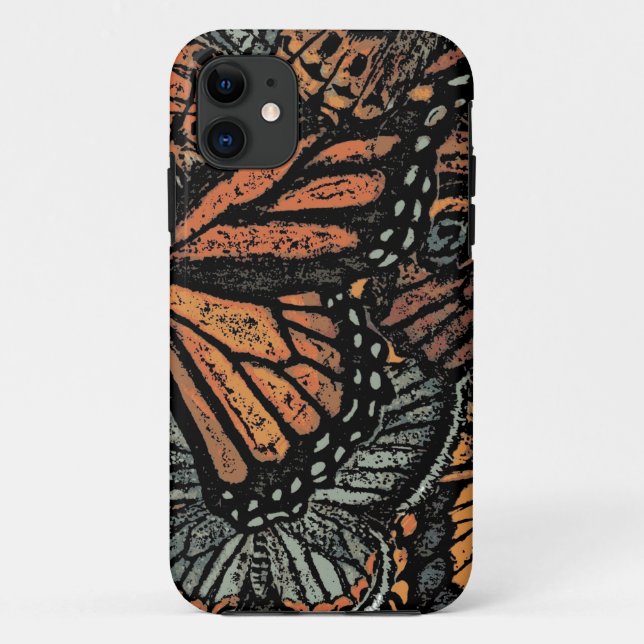 Capa Para iPhone 11 Fantasia da borboleta laranja abstrato (Verso)