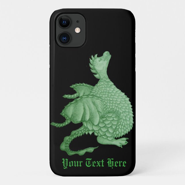 Capa Para iPhone 11 fantasia mítica criatura doce dragão verde (Verso)