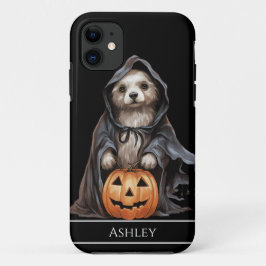 Capa Para iPhone 11 Fantasma de Cachorro Bonito do Halloween Personali