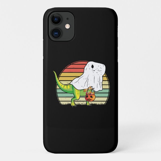 Capa Para iPhone 11 Fantasma Divertido Dinossauro Halloween (Verso)