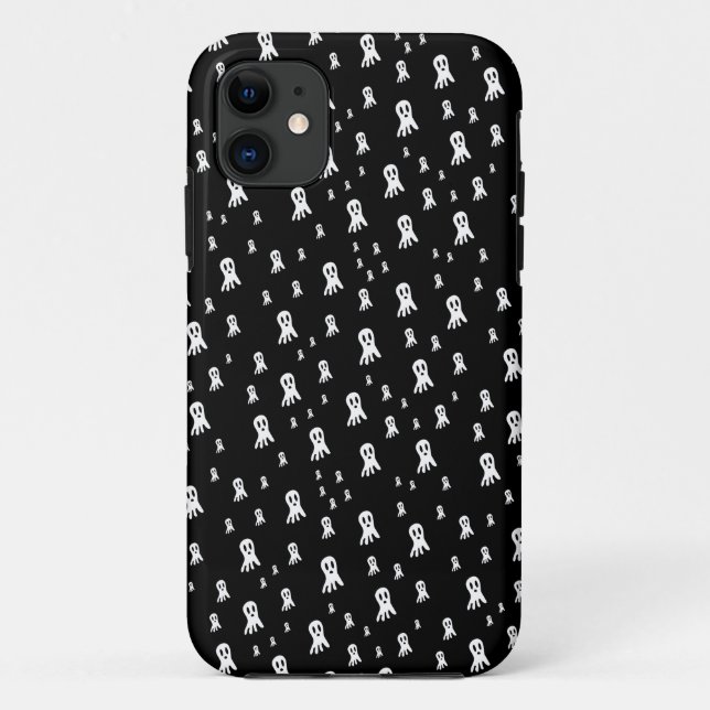 Capa Para iPhone 11 Fantasmas Sombrios de Halloween  (Verso)