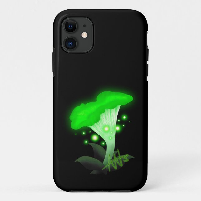 Capa Para iPhone 11 Fantasy Chanterelle Glossudo Cogumelo Verde (Verso)