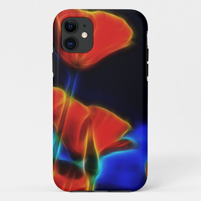 Capa Para iPhone 11 Fantasy Surreal California Poppies (Verso)