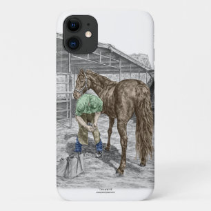 Capa Para iPhone 11 Farrier Blacksmith Trimming Horse Hoof