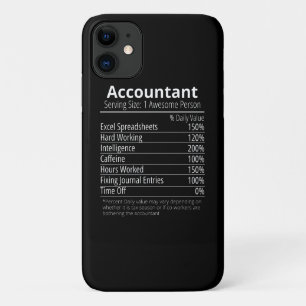 Capa Para iPhone 11 Fato de Nutrição Contabilista, Fatos Nutricionais