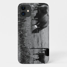 Capa Para iPhone 11 Fazenda, família das vacas