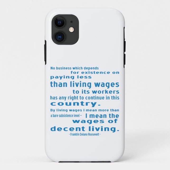 Capa Para iPhone 11 FDR sobre Salários (Verso)