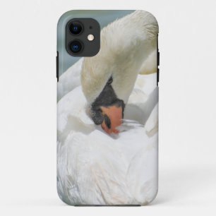 Capa Para iPhone 11 Fechamento de ave branca de cisne sem som