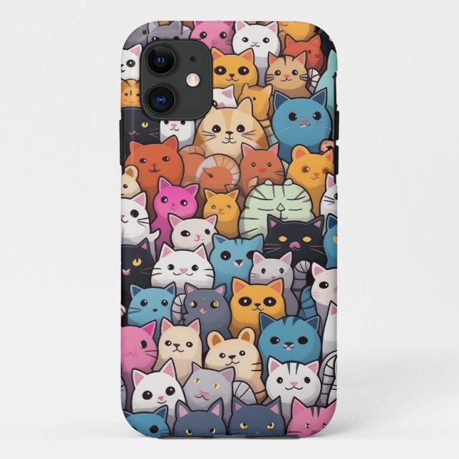 Capa Para iPhone 11 Feline Fantasy: Anime Bonita Gata Galore (Verso)