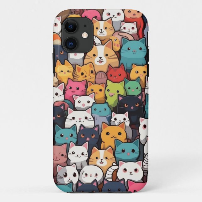 Capa Para iPhone 11 Feline Fantasy: Anime Bonita Gata Galore (Verso)