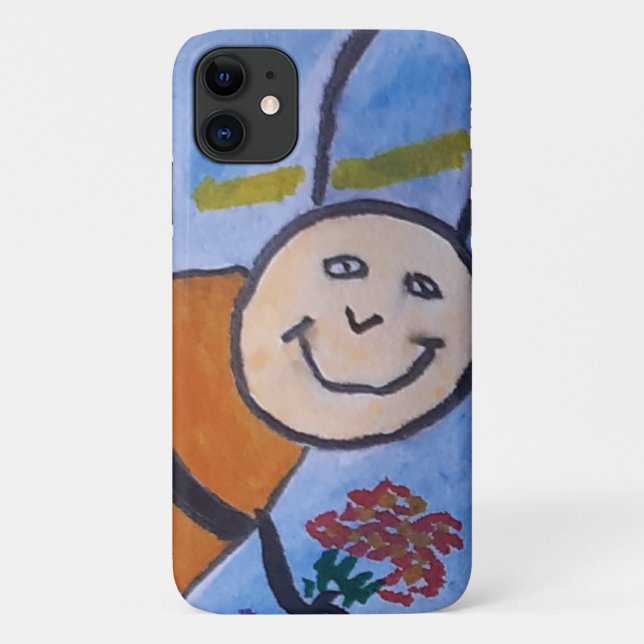Capa Para iPhone 11 Feliz Abelha De Mel (Verso)
