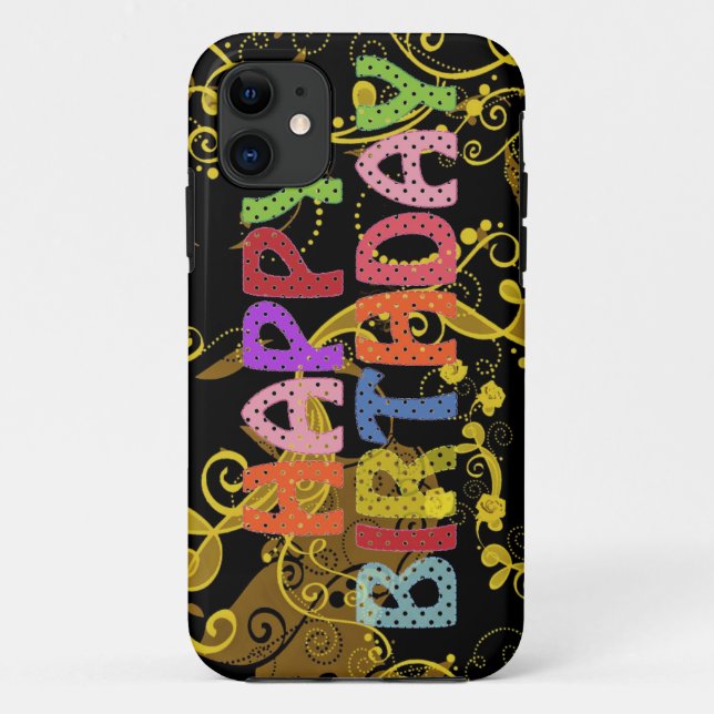 Capa Para iPhone 11 Feliz aniversário (Verso)