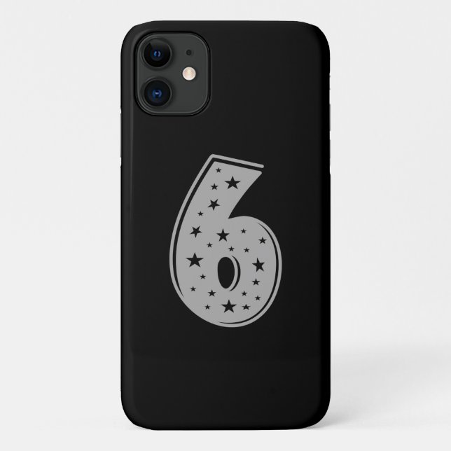 Capa Para iPhone 11 Feliz Aniversário do Número 6 (Verso)