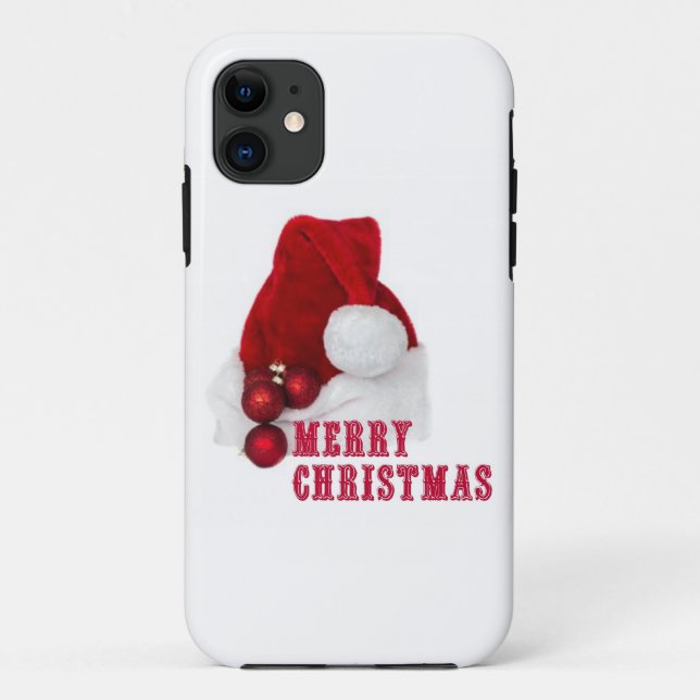Capa Para iPhone 11 Feliz Chapéu de Natal (Verso)